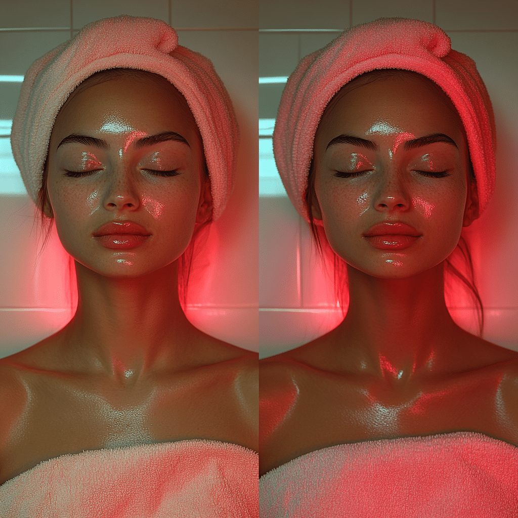 red light therapy before and after