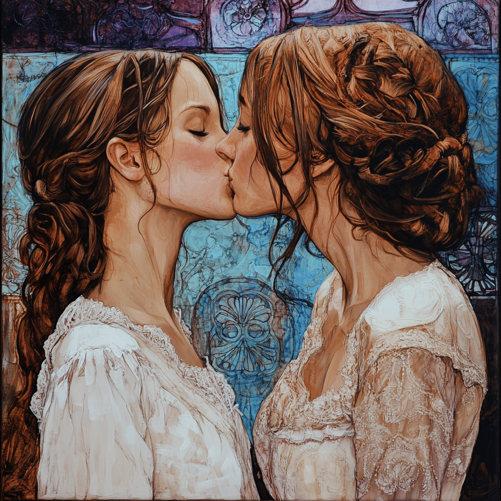 girls kissing