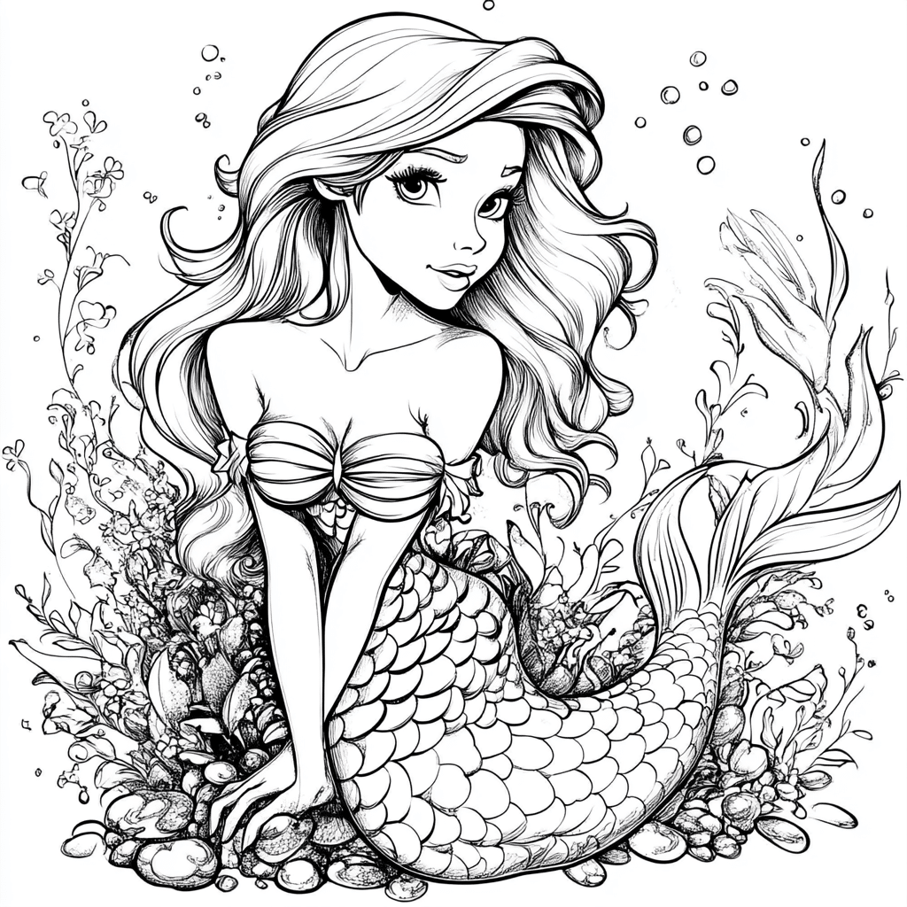 mermaid coloring pages