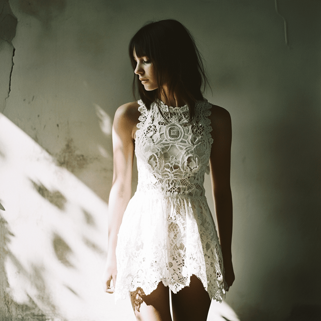 white lace dress