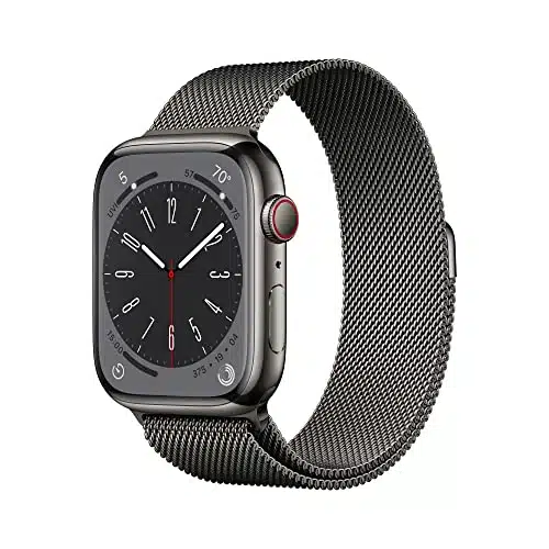 Apple Watch Series [GPS + Cellular mm] Smart Watch wGraphite Stainless Steel Case wGraphite Milanese Loop. Fitness Tracker, Blood Oxygen & ECG Apps, Always On Retina Display, Water Resistant