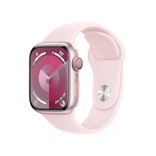 Apple Watch Series [GPS + Cellular mm] Smartwatch with Pink Aluminum Case with Pink Sport Band SM. Fitness Tracker, Blood Oxygen & ECG Apps, Always On Retina Display