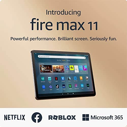 Introducing Amazon Fire Max tablet, our most powerful tablet yet, vivid display, octa core processor, GB RAM, hour battery life, GB, Gray