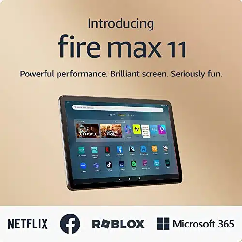 Introducing Amazon Fire Max tablet, our most powerful tablet yet, vivid display, octa core processor, GB RAM, hour battery life, GB, Gray