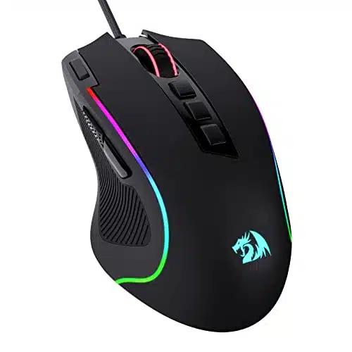 Redragon Predator RGB Gaming Mouse, DPI Wired Optical Gamer Mouse with Programmable Buttons & Backlit Modes, Software Supports DIY Keybinds Rapid Fire Button