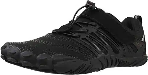 WHITIN Men's Minimalist Barefoot Trail Running Shoes ide Width Toe Box Minimus Workout Low Zero Drop Cross Trainer Lifting Sneakers Black
