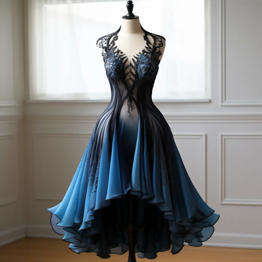blue and black dress