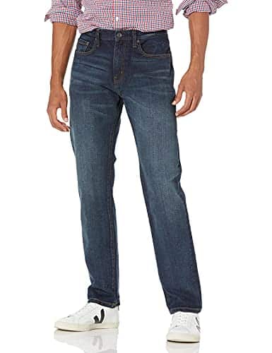 Amazon Essentials Men's Athletic Fit Stretch Jean, Dark Wash, x L