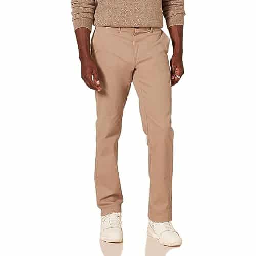 Amazon Essentials Men's Slim Fit Casual Stretch Khaki Pant, Dark Khaki Brown, x L
