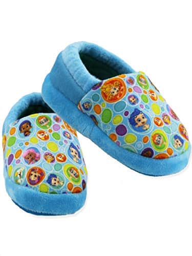 Bubble Guppies Toddler Boys Girls Plush A Line Slippers ( US Toddler, Blue)