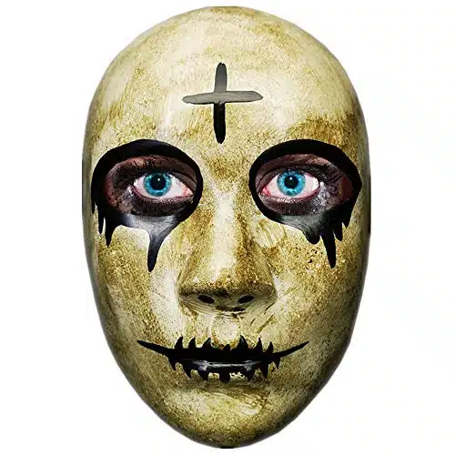 CCUFO Horror Killer Purge Masks, The Purge Anarchy Movie, Halloween Masquerade Costume Party, Fits Most Adult(Cross Masks)