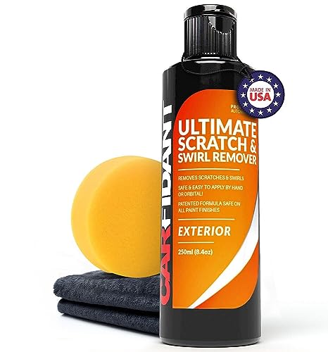 Carfidant Scratch and Swirl Remover Kit Car Scratch Remover for Deep Scratches with Buffer Pad and Microfiber Towel, Scratch Remover for Vehicles Repair Paint Any Color Rubbing Compound for Cars