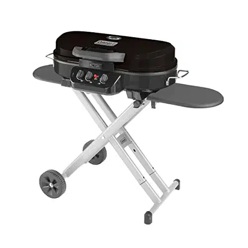 Coleman RoadTrip Portable Stand Up Propane Grill, Gas Grill with Adjustable Burners & Instastart Push Button Ignition; Great for Camping, Tailgating, BBQ, Parties, Backyard, Patio & More