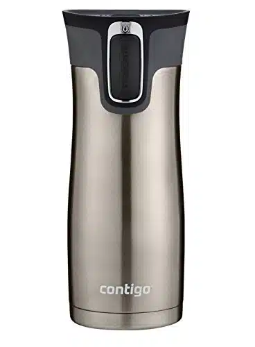 Contigo West Loop Stainless Steel Vacuum Insulated Travel Mug with Spill Proof Lid, Keeps Drinks Hot up to Hours and Cold up to Hours, oz SteelBlack