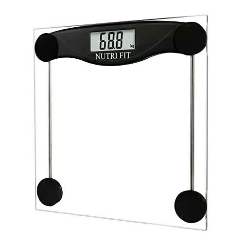 Digital Bathroom Scale for Body Weight Accurate, Smart Weighing Scale Bath Electronic Scale Kg for Weight Loss, lbs Capacity, Large Display, Black