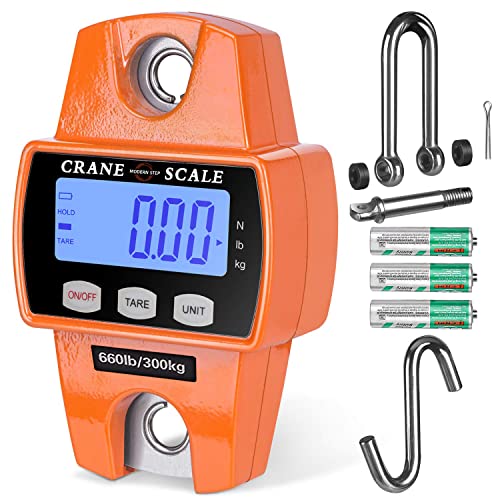 Digital Hanging Scale LB KG Cast Aluminum Case Professional Heavy Duty Waterproof Fish Scale Portable Durable Crane Scale for Luggage Weight Suitcase Hunting Farm Bow Fishing Scale