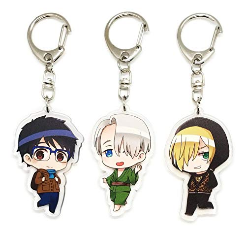 EBTY DREAMS Inc. Set of Yuri On Ice Acrylic Keychain Yuuri Katsuki, Victor Nikiforov, Yuri Plisetsky v