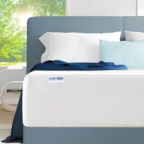 ELEMUSE Queen Mattress Inch Cooling Gel Memory Foam Mattress, CertiPUR USÂ® Certified Breathable Bed in a Box for Pressure Relief, Fiberglass Free