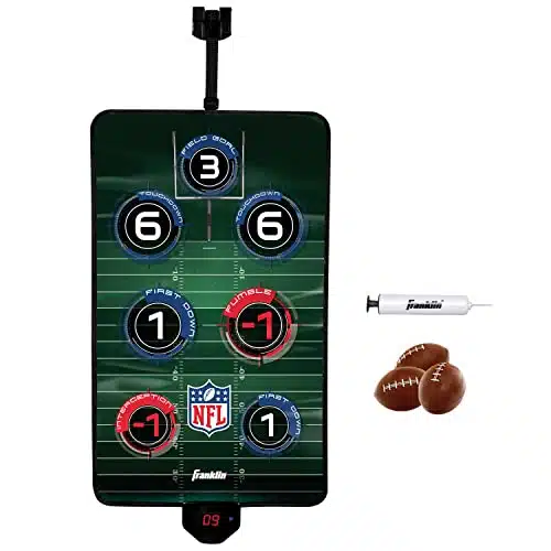 Franklin Sports NFL Electronic Football Target Toss Game   Over The Door Football Throwing Target for Kids   Score N' Sounds Mini Toy Football Game