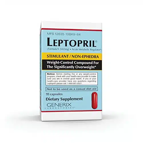GENERIX LABORATORIES Leptopril  Dietary Supplement and Acute Metabolic Regulator, Weight Control Compound For the Significantly Overweight, (count)