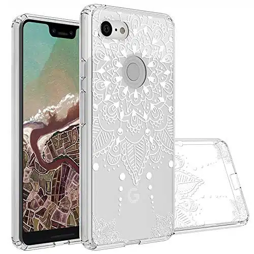 Google Pixel XL Case, Topnow Clear Design Plastic Hard Back Case with TPU Bumper Protective Case Cover for Google Pixel XL   White Flower