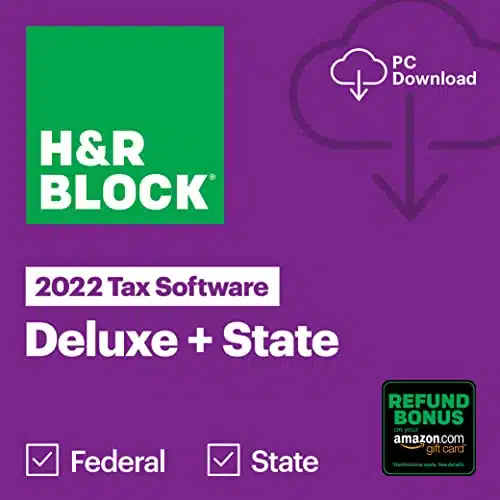 H&R Block Tax Software Deluxe + State with Refund Bonus Offer (Amazon Exclusive) [PC Download]