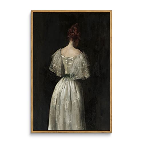 InSimSea Framed Canvas Wall Art Home Decor, Vintage Women Portrait Artwork Large Canvas Wall Art, Mid Century Modern Art Kitchen Office Farmhouse Bathroom Decor   xin