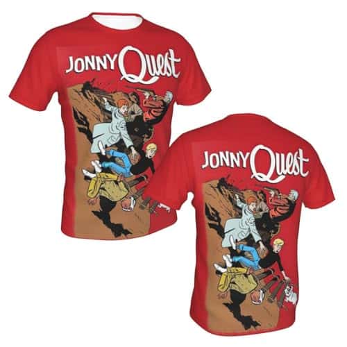 Jonny Adventure Quest Cartoon Animated Men's T Shirt Polyester Graphic Short Sleeve Crew Neck Tee Shirts Casual Tops Black X Large