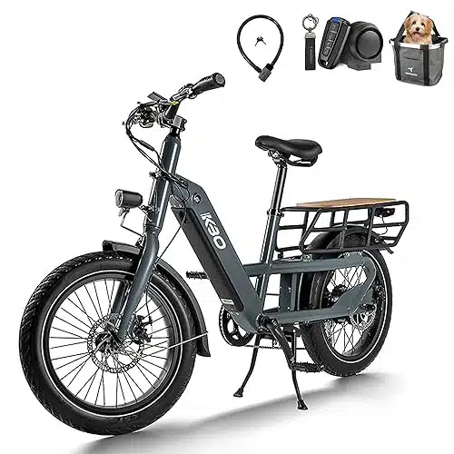 KBO Ranger Electric Bike  Cargo Ebike V Ahh Removable Battery i+ Range LBS Payload Capacity xFat Tire ebike mph Nm Speed Cargo Bicycle Level Pedal Assist