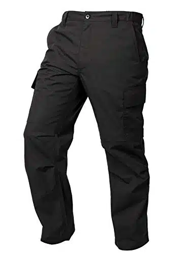 LA Police Gear Men's Core Cargo Lightweight Tactical Pants, Durable Ripstop Cargo Pants for Men, Stretch Waistband CCW Pants   Black   X