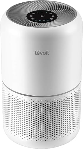 LEVOIT Air Purifier for Home Allergies Pets Hair in Bedroom, Covers Up to Sq.Foot Powered by  High Torque Motor, in Filter, Remove Dust Smoke Pollutants Odor, Core  CoreP, White