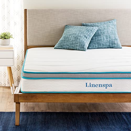 LINENSPA Inch Memory Foam and Innerspring Hybrid Mattress – Twin Mattress – Bed in a Box – Medium Firm Mattress