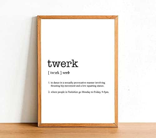 MG Global Twerk Word Definition Poster Color Options Urban Dictionary Word Meaning Funny Gift xxxinimalist Art Office Decor Typographic Posters Wall Decor