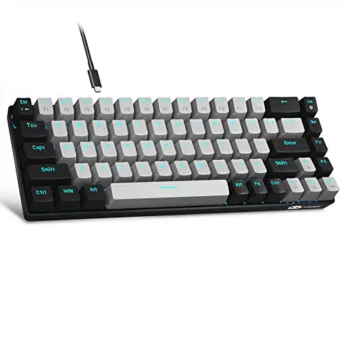 MageGee Portable % Mechanical Gaming Keyboard, MK Box LED Backlit Compact Keys Mini Wired Office Keyboard with Blue Switch for Windows Laptop PC Mac   GreyBlack