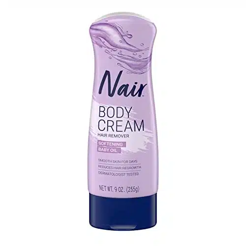 Nair Hair Removal Body Cream with Softening Baby Oil, Leg and Body Hair Remover, Pack