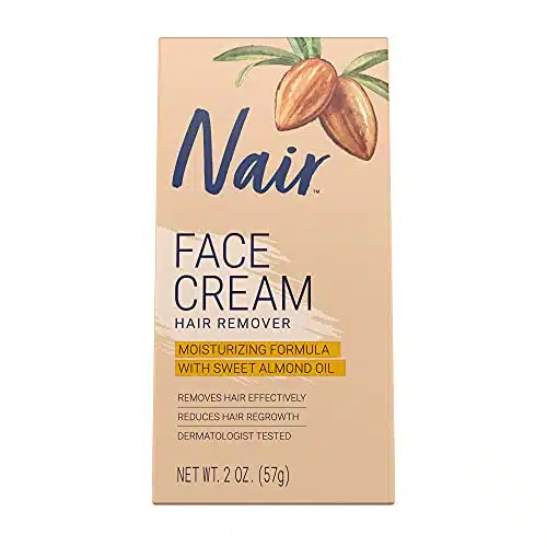 Nair Hair Remover Moisturizing Face Cream, with Sweet Almond Oil, OZ