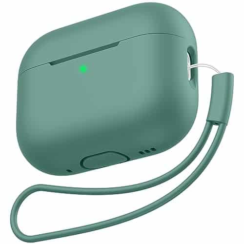 OULUOQI Compatible with AirPods Pro Case , Soft Silicone Skin Cover Shock Absorbing Protective Case [Front LED Visible]