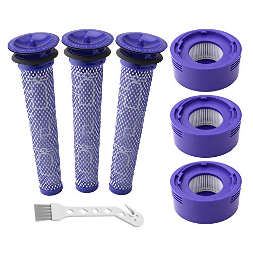 Pack Vacuum Filter Replacement Kit for Dyson V, VAnimal and VAbsolute Cordless Vacuum, Post Filter, Pre Filter, Replaces Part # &