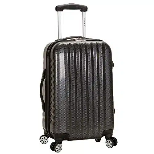 Rockland Melbourne Hardside Expandable Spinner Wheel Luggage, Carbon, Carry On Inch