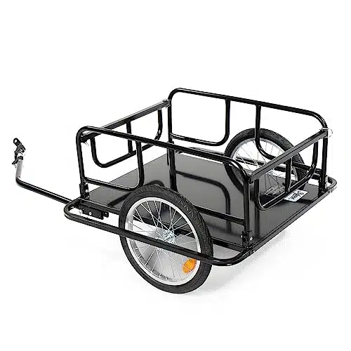 Sefzone Bike Cargo Trailer Foldable, lbs Max Load, x'' Inflatable Wheels, Aluminum Bike Trailer Cargo wUniversal Hitch, for Luggage, Tools, Groceries
