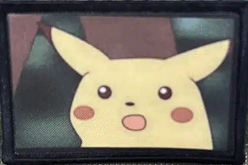 Surprised Pikachu Meme Morale Patch.xHook and Loop Patch. Made in The USA