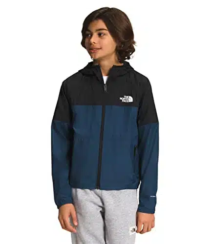THE NORTH FACE Boys' Never Stop Hooded Wind Jacket, Shady Blue, Large