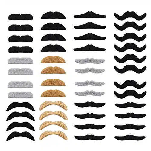 Whaline Piece Self Adhesive Fake Mustache Set Novelty Mustaches for Costume and Halloween Festival Party