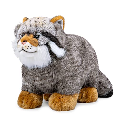 ZHONGXIN MADE Pallas Cat Plush Toy Simulation Soft Realistic Gray Pallas's Cat Stuffed Animals Cute Toys Real Plushie Toy, Unique Plush Gift Collection for Kids