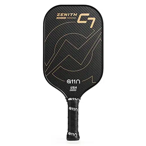 AN Zenith Cmm Pickleball Paddle, TCarbon Fiber Thermoformed with Foam Injected Walls, USA Pickleball Approved, Elongated Shape, Gold