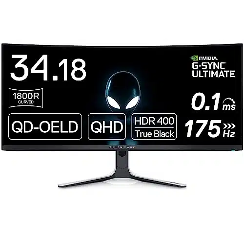Alienware ADW Curved Gaming Monitor inch Quantom Dot OLED R Display, xPixels at Hz, True ms Gray to Gray, Contrast Ratio, Billions Colors   Lunar Light