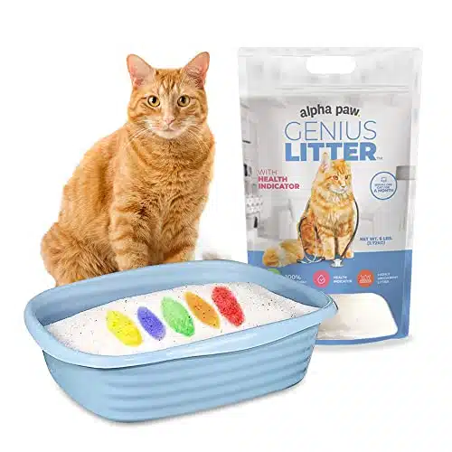 Alpha Paw   Genius Cat Litter with Color Health Indicator, Non Clumping Lightweight Silica Gel Crystals (lbs)