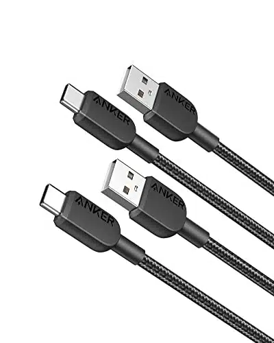 Anker USB C Cable, [Pack, ft] B A to USB CUSB A to Type C Charger Cable Fast Charging for Samsung Galaxy Note Note S+ S, LG V(USB , Black)