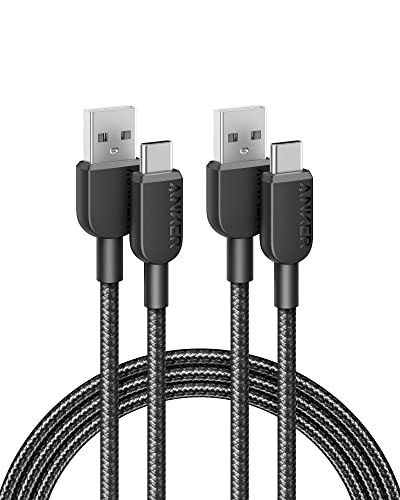 Anker USB C Charger Cable [Pack, ft], Type C Charger Cable Fast Charging, Braided USB A to USB C Cable for Samsung Galaxy Note Note S+ S, LG V(USB , Black)