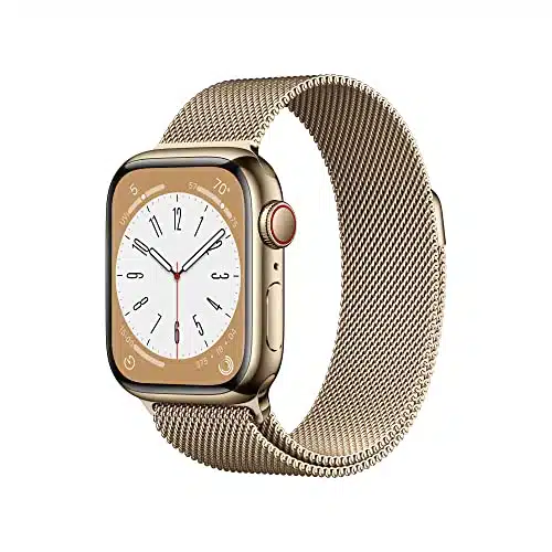 Apple Watch Series [GPS + Cellular mm] Smart Watch wGold Stainless Steel Case with Gold Milanese Loop. Fitness Tracker, Blood Oxygen & ECG Apps, Always On Retina Display, Water Resistant